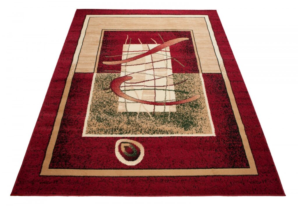 Tappeto Atlas Rosso Beige Astratto Frame