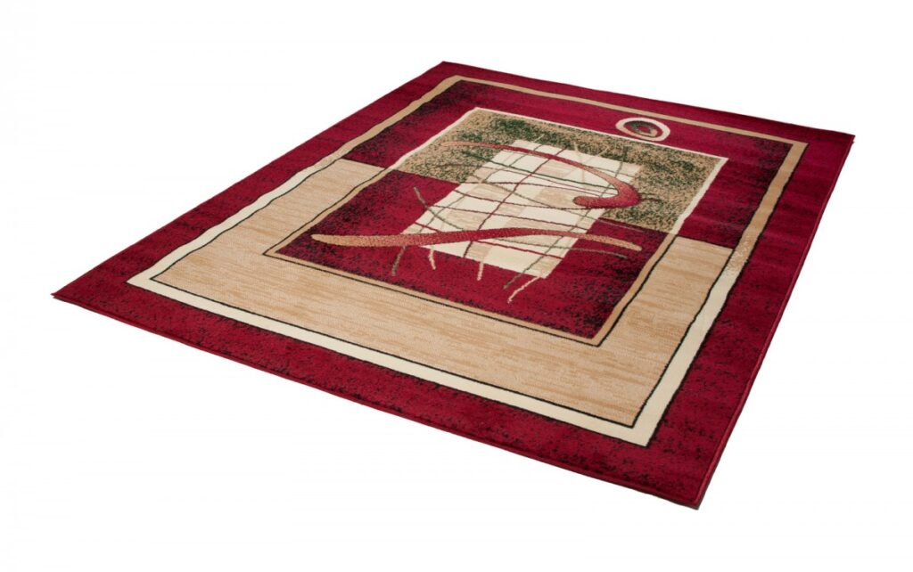Tappeto Atlas Rosso Beige Astratto Frame