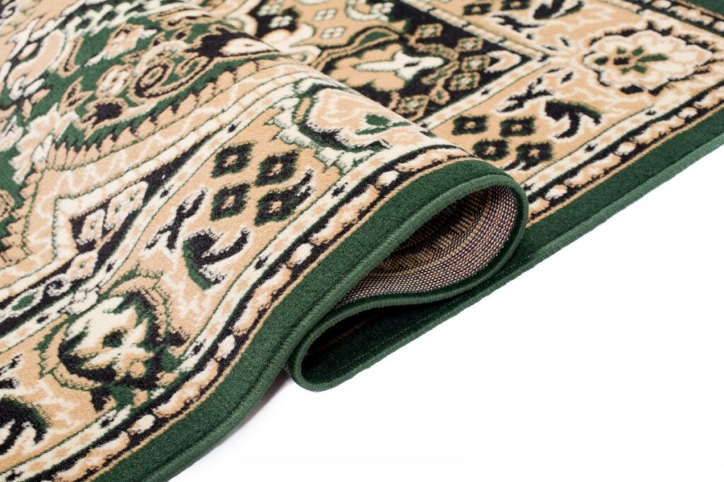 Tappeto Atlas Verde Beige Tradizionale Medaglione