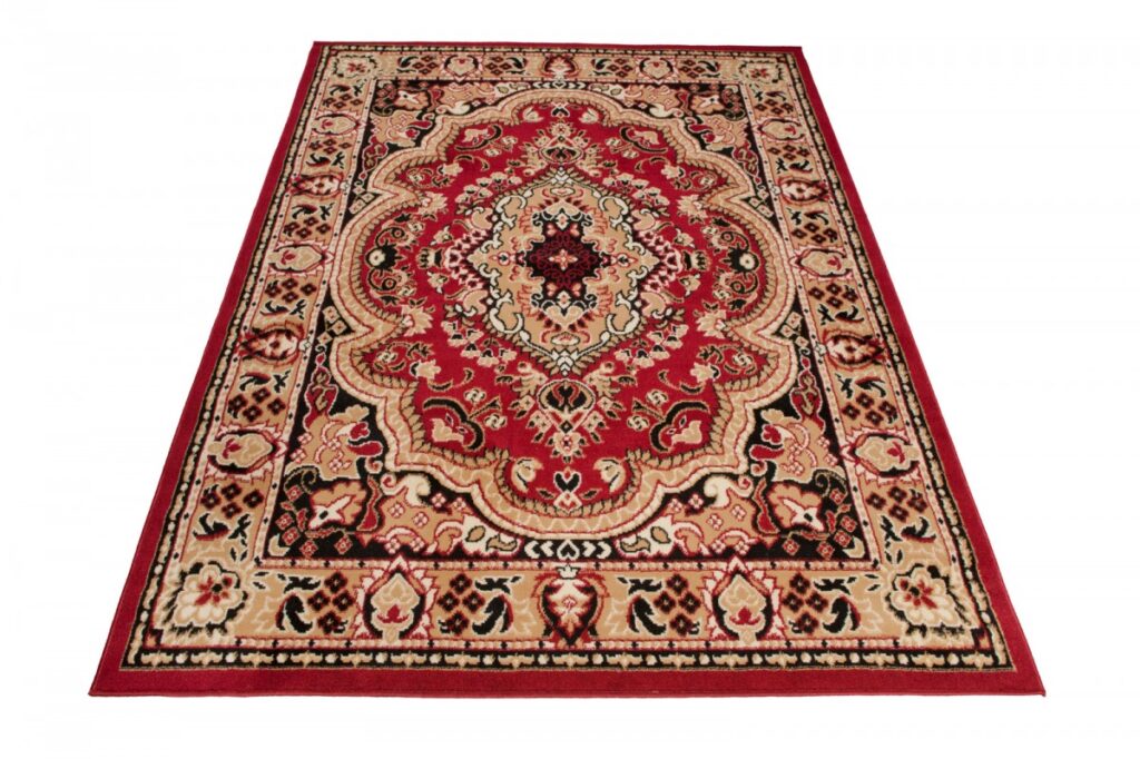 Tappeto Atlas Rosso Beige Tradizionale Medaglione