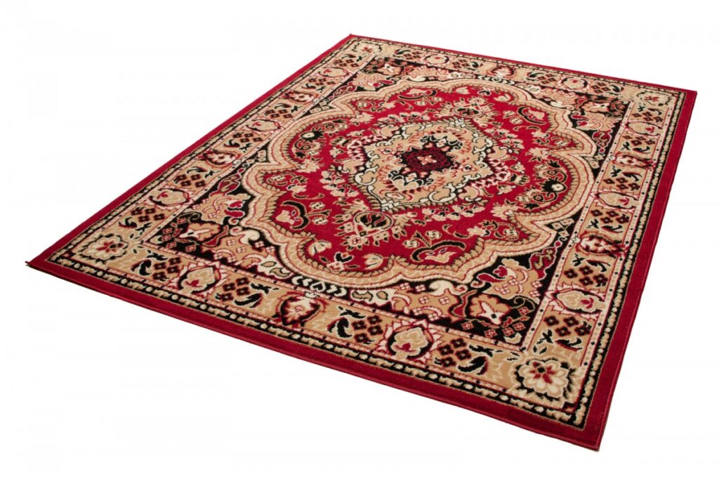 Tappeto Atlas Rosso Beige Tradizionale Medaglione