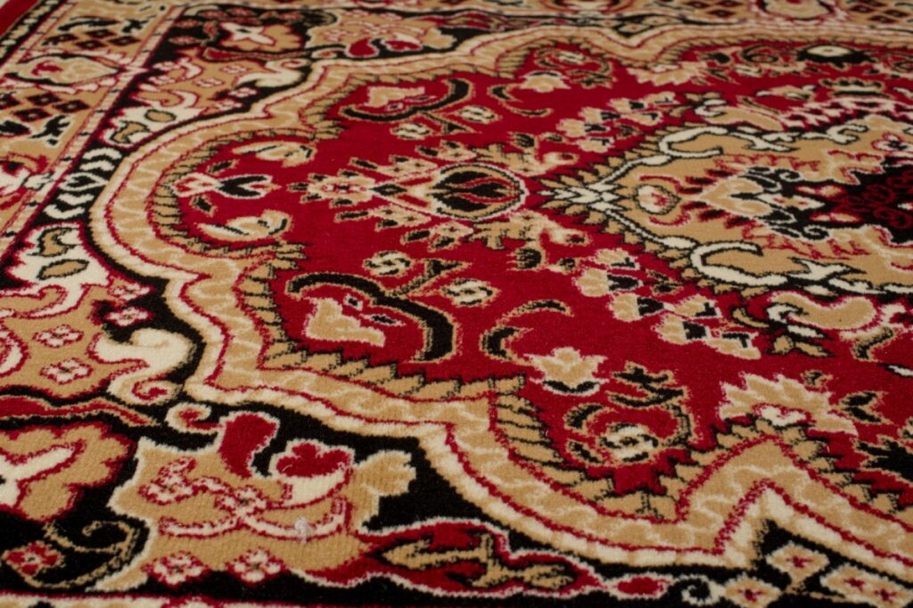 Tappeto Atlas Rosso Beige Tradizionale Medaglione