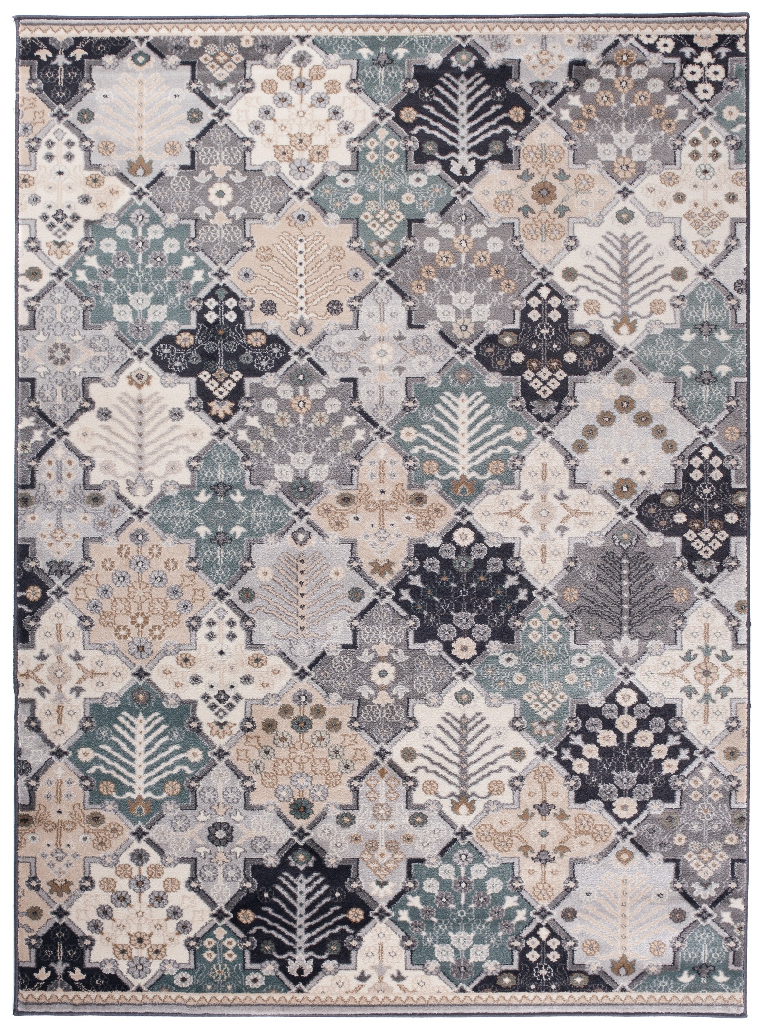 Tappeto Colorado Grigio Crema Mosaico Vintage