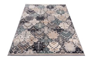 Tappeto Colorado Grigio Crema Mosaico Vintage