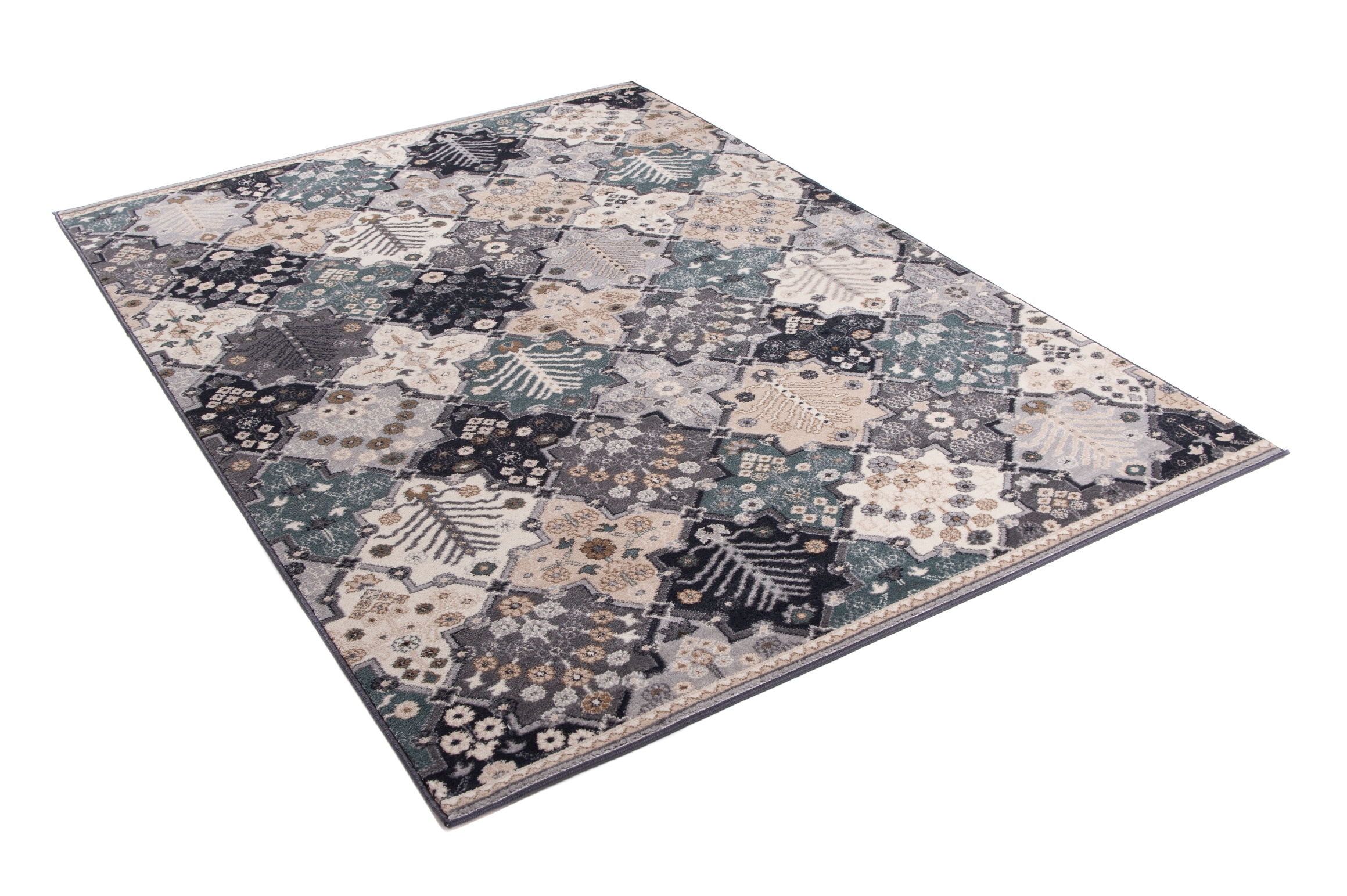 Tappeto Colorado Grigio Crema Mosaico Vintage