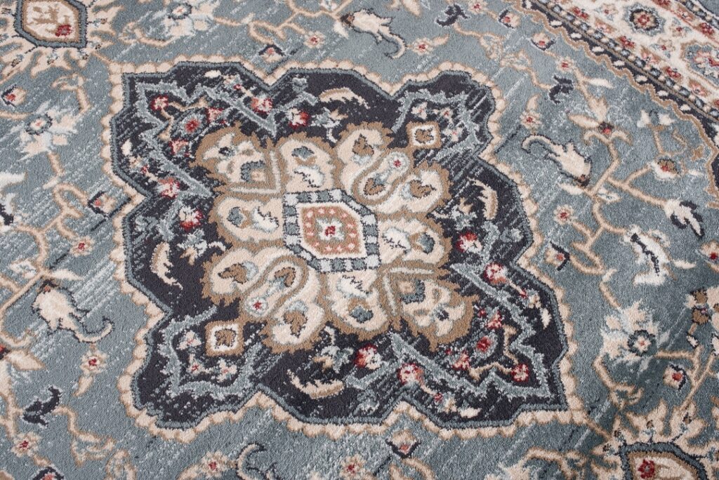 Tappeto Colorado Tradizionale Blu Crema Ornamenti