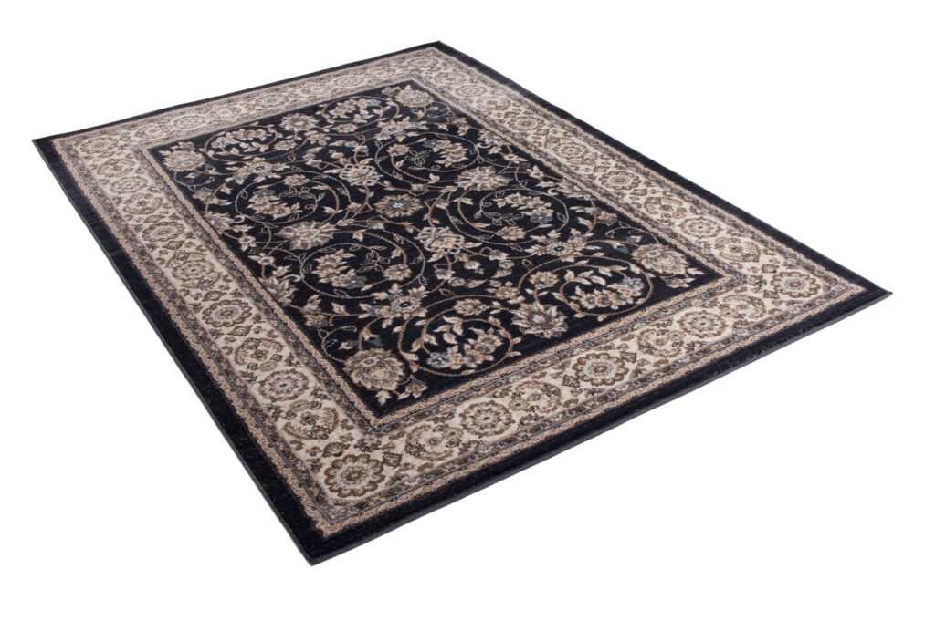 Tappeto Colorado Tradizionale Nero Crema Floreale