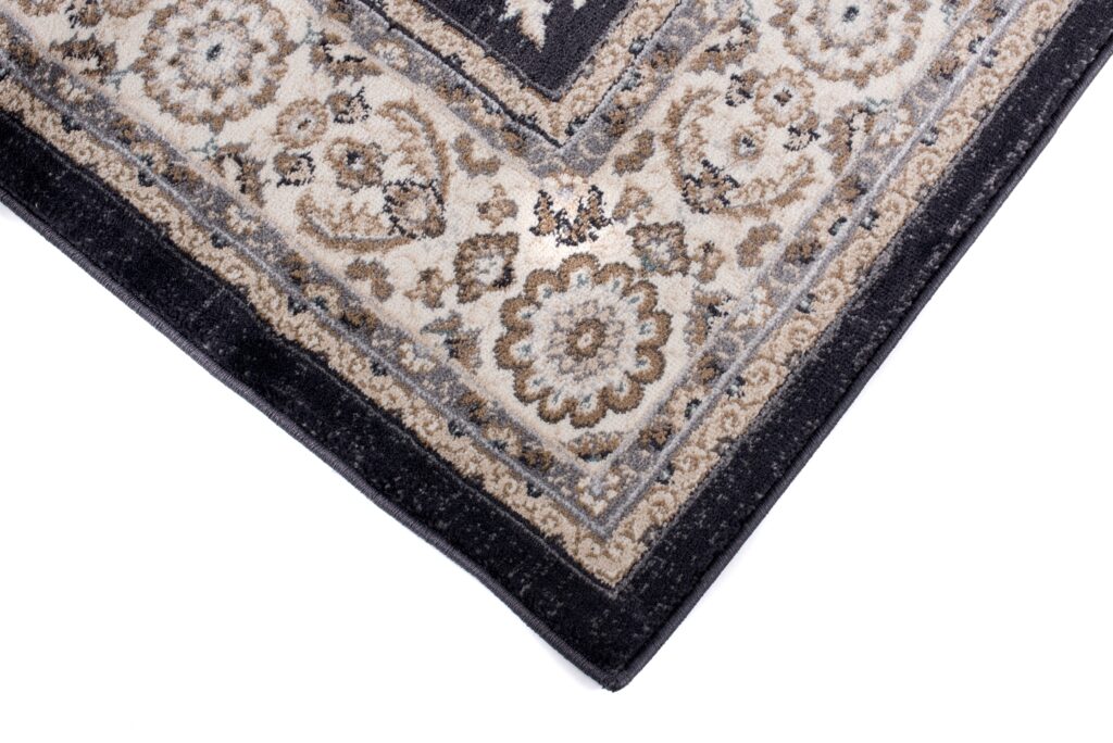 Tappeto Colorado Tradizionale Nero Crema Floreale