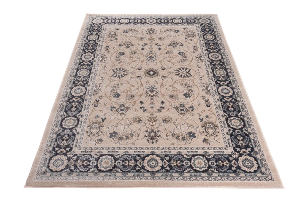 Tappeto Colorado Tradizionale Beige Nero Floreale