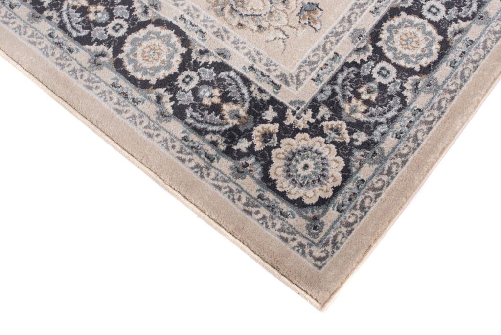 Tappeto Colorado Tradizionale Beige Nero Floreale