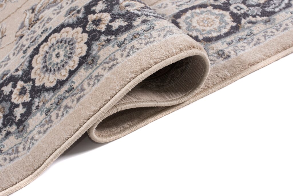 Tappeto Colorado Tradizionale Beige Nero Floreale