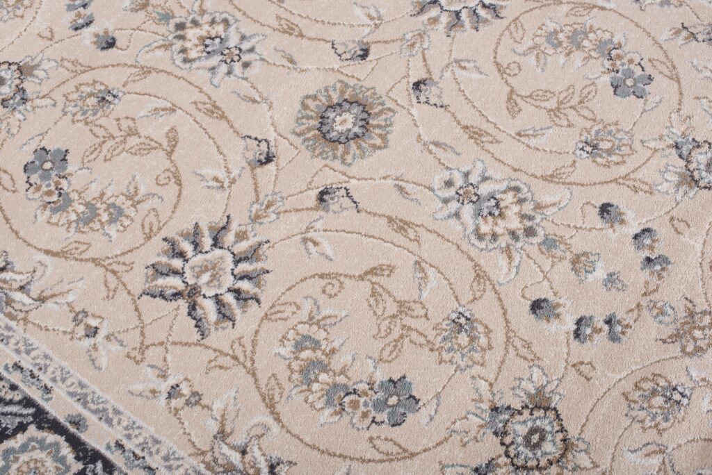 Tappeto Colorado Tradizionale Beige Nero Floreale