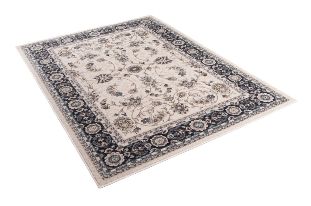 Tappeto Colorado Tradizionale Crema Nero Floreale