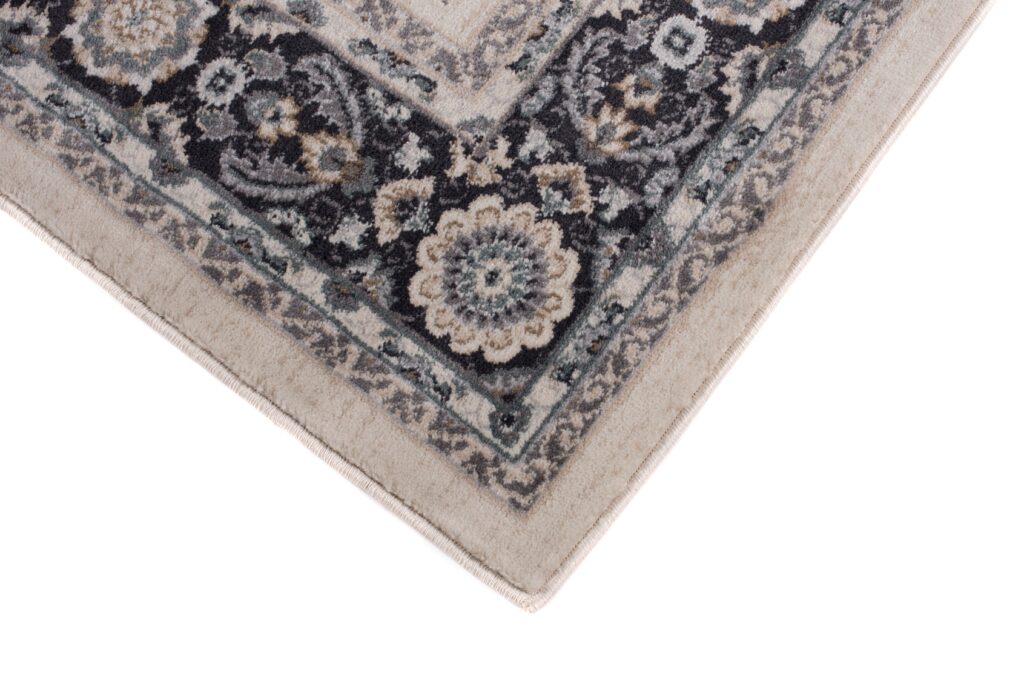 Tappeto Colorado Tradizionale Crema Nero Floreale