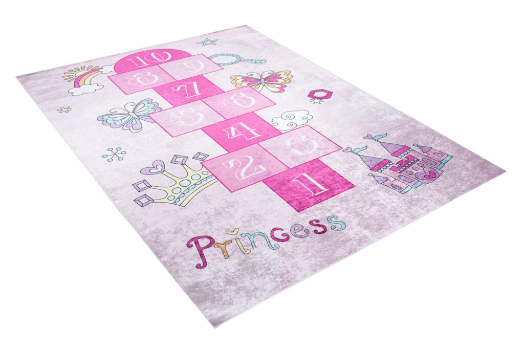 Tappeto Emma Bambini Rosa Gioco a Campana Antiscivolo