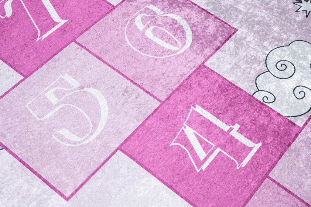 Tappeto Emma Bambini Rosa Gioco a Campana Antiscivolo