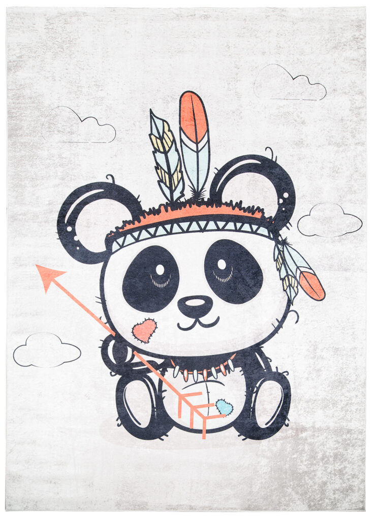 Tappeto Emma Bambini Grigio Sfumato Panda