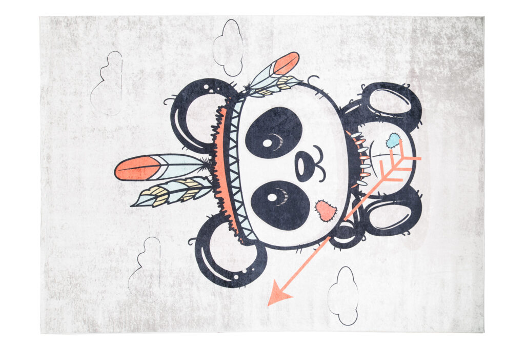 Tappeto Emma Bambini Grigio Sfumato Panda