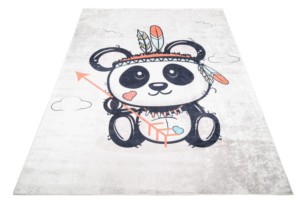 Tappeto Emma Bambini Grigio Sfumato Panda