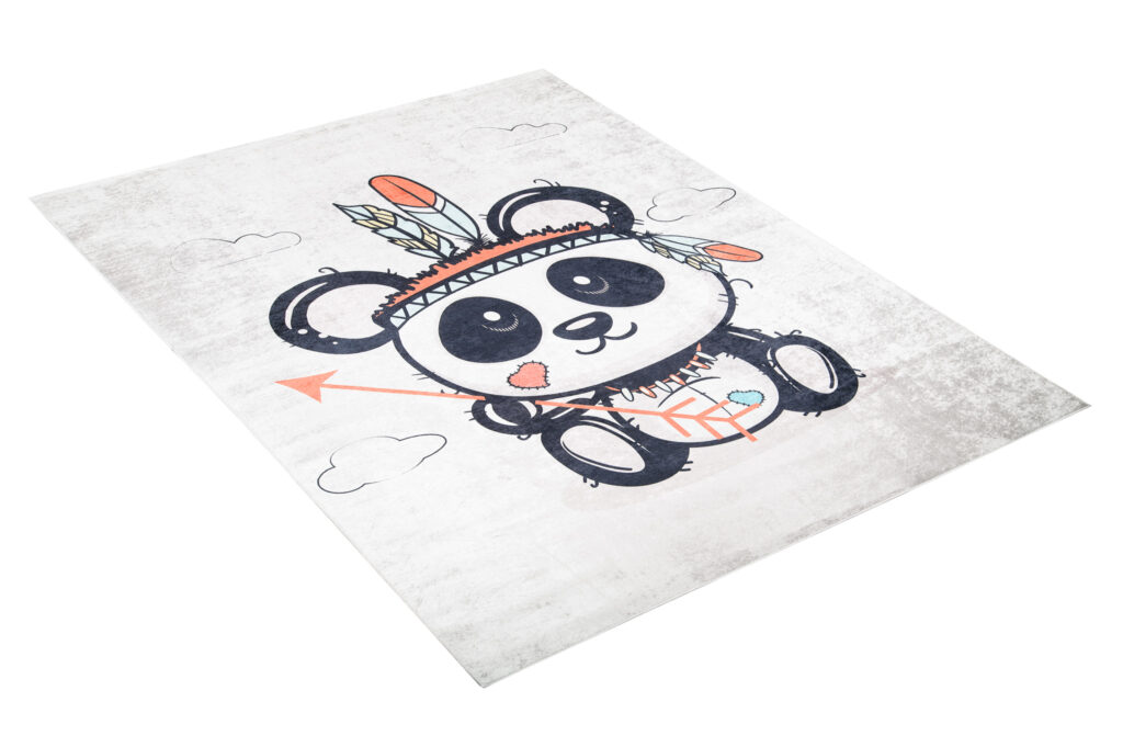 Tappeto Emma Bambini Grigio Sfumato Panda