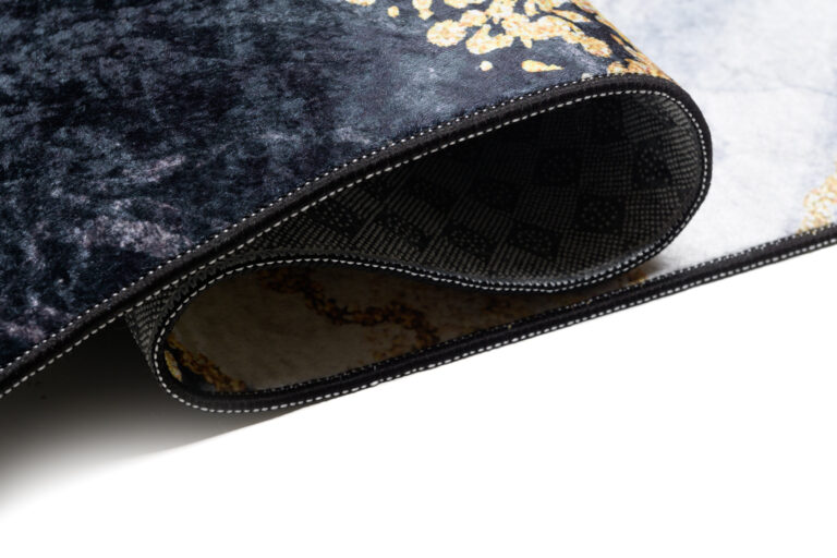 Tappeto Toscana con Frange Grigio Oro Astratto