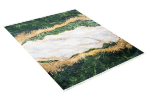 Tappeto Toscana con Frange Verde Grigio Oro