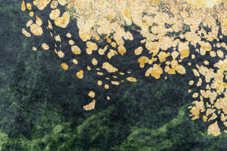 Tappeto Toscana con Frange Verde Grigio Oro