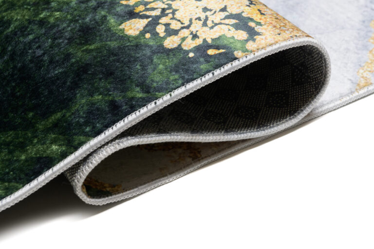 Tappeto Toscana con Frange Verde Grigio Oro