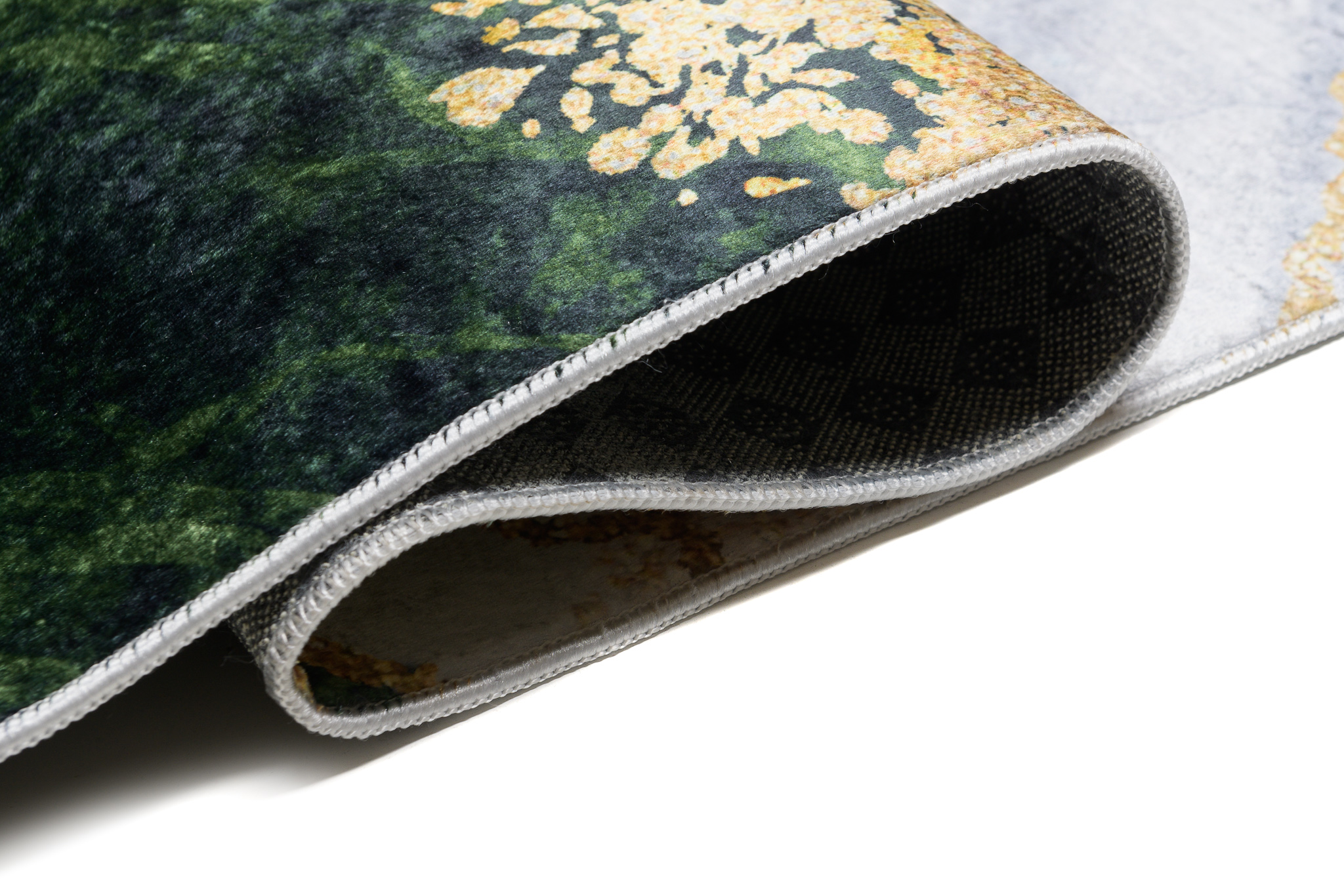 Tappeto Toscana con Frange Verde Grigio Oro