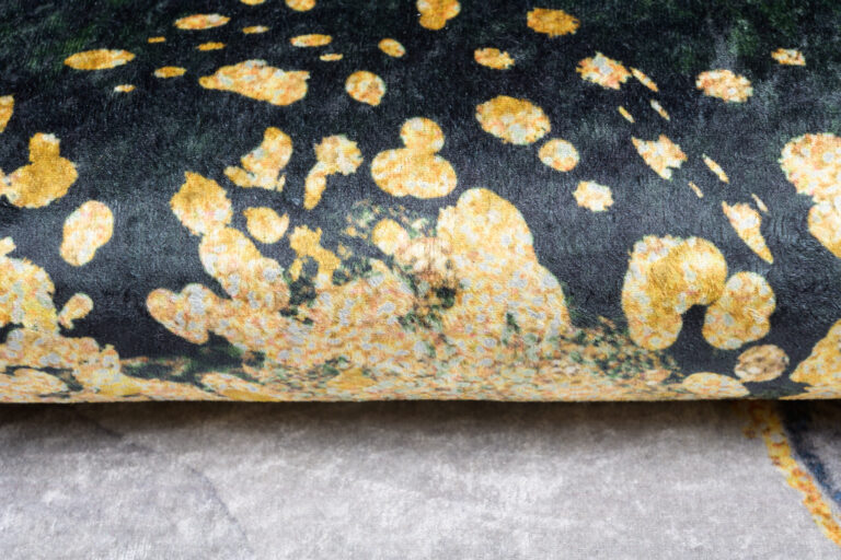 Tappeto Toscana con Frange Verde Grigio Oro