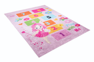 Tappeto Emma Bambini Rosa Fata Gioco a Campana Antiscivolo