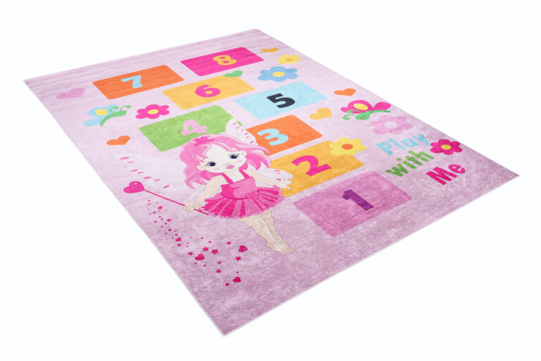 Tappeto Emma Bambini Rosa Fata Gioco a Campana Antiscivolo