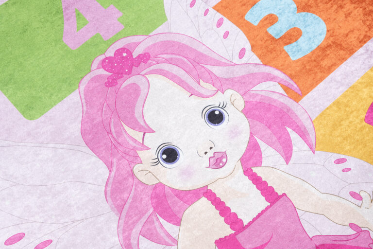 Tappeto Emma Bambini Rosa Fata Gioco a Campana Antiscivolo