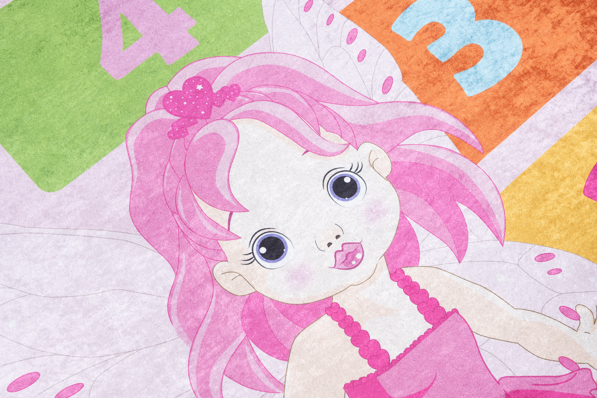 Tappeto Emma Bambini Rosa Fata Gioco a Campana Antiscivolo