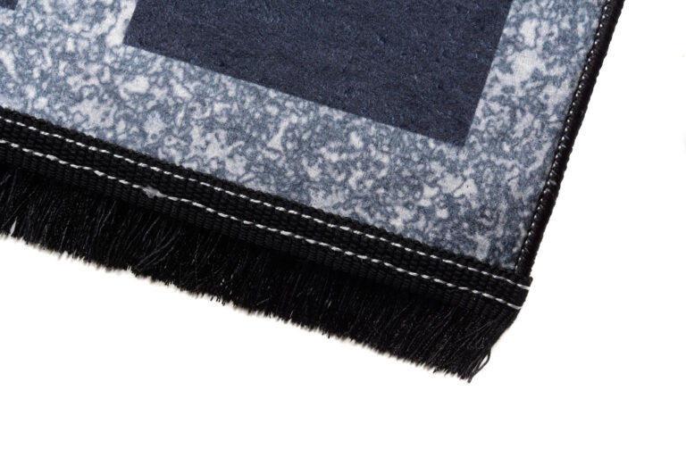 Tappeto Toscana con Frange Grigio Blu Cornice