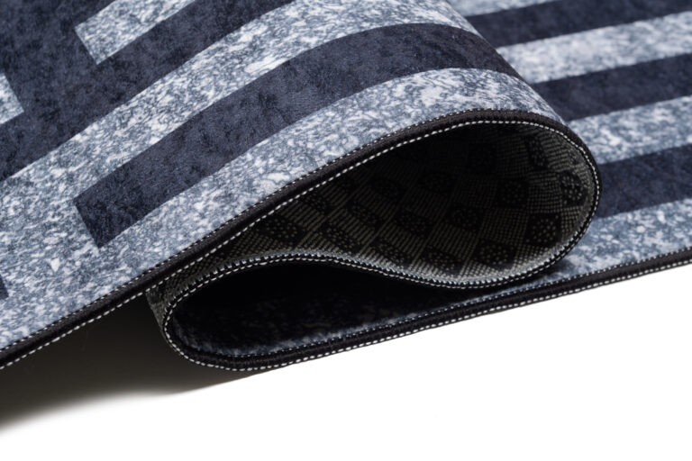 Tappeto Toscana con Frange Grigio Blu Cornice