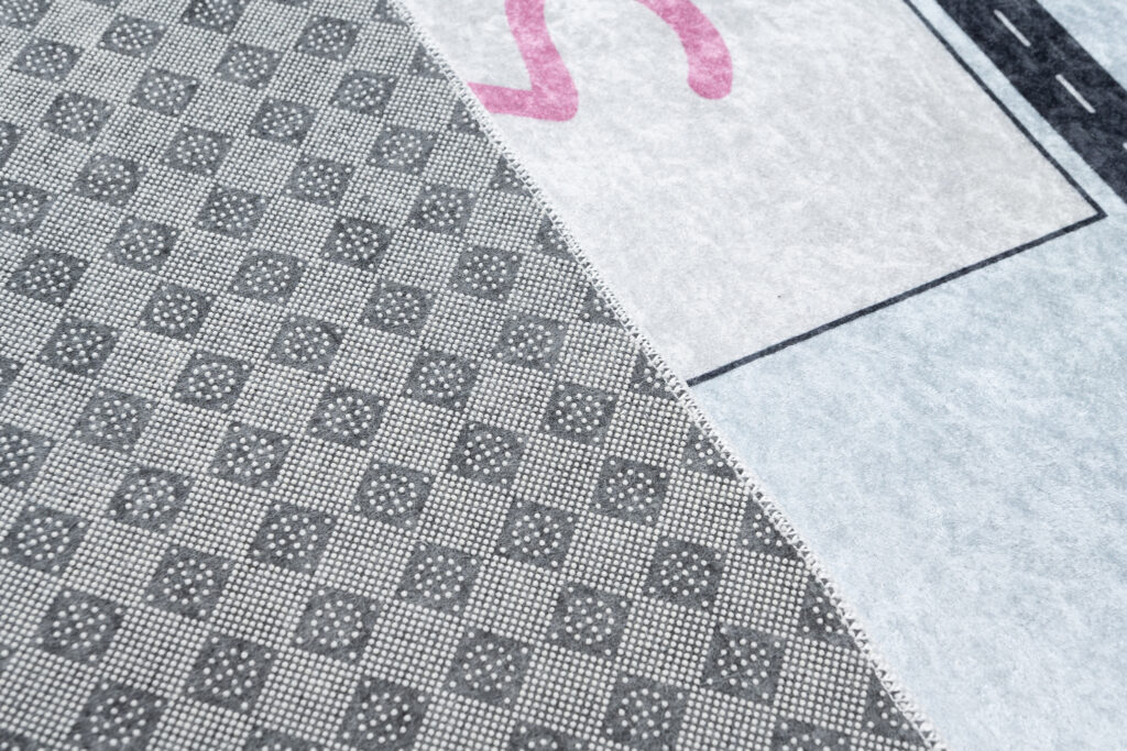 Tappeto Emma Bambini Blu Grigio Giocco a Campana Antiscivolo