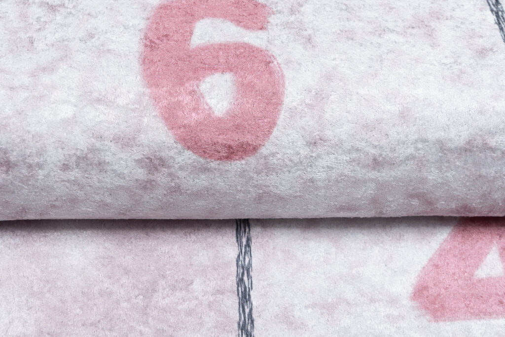 Tappeto Emma Bambini Rosa Lepri Giocco a Campana Antiscivolo