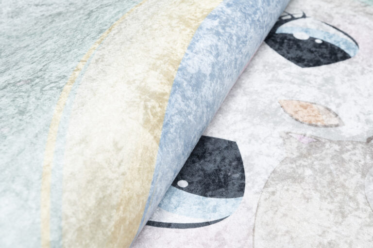 Tappeto Emma Bambini Turchese Gufo Antiscivolo