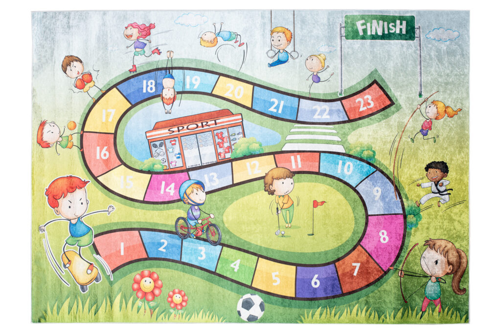 Tappeto Emma Bambini Verde Gara Antiscivolo