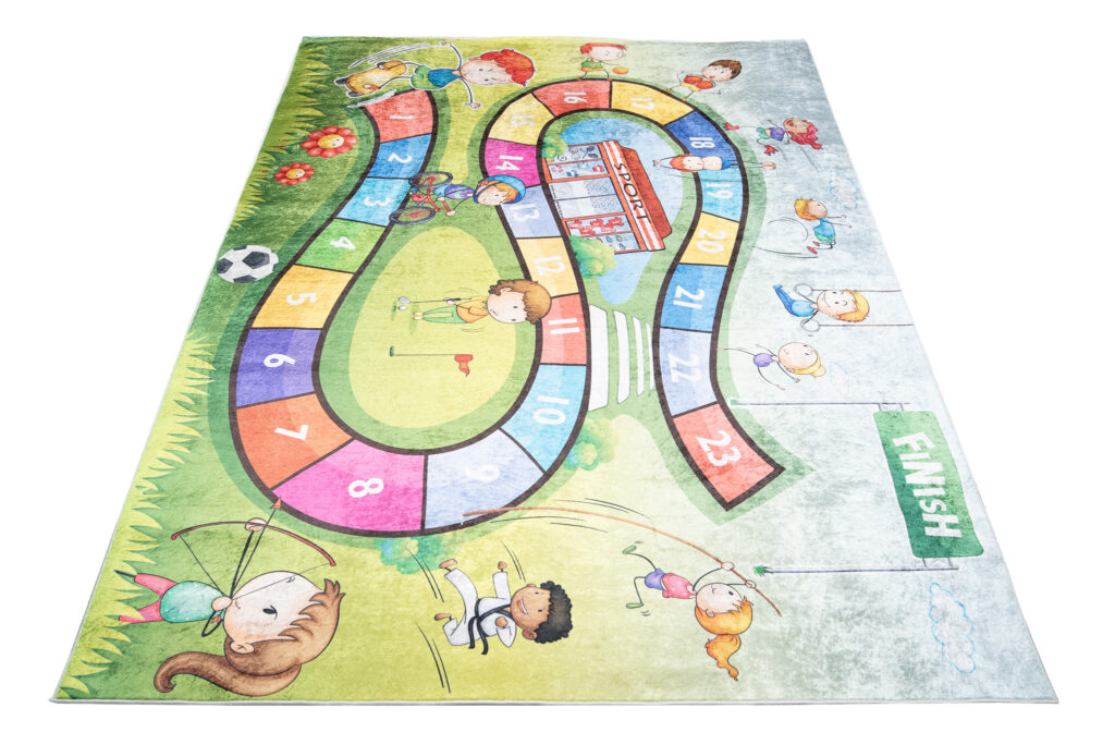 Tappeto Emma Bambini Verde Gara Antiscivolo
