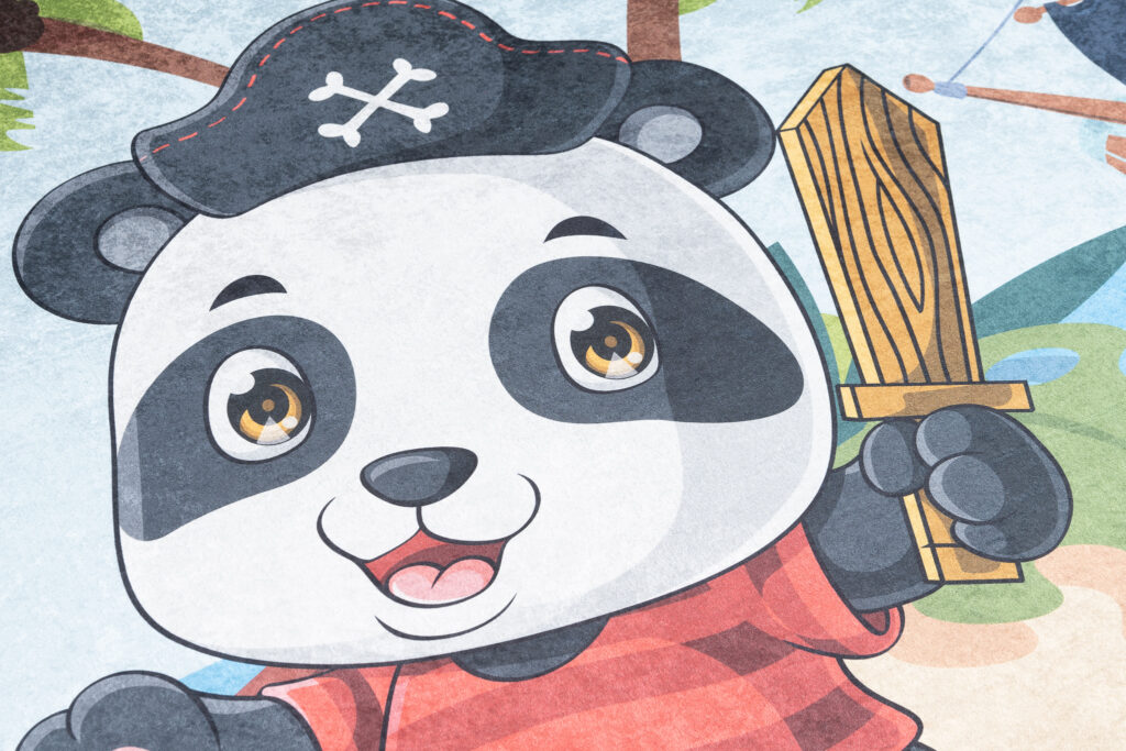Tappeto Emma Antiscivolo Lavabile Panda Pirata