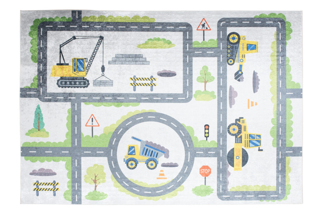 Tappeto Emma Antiscivolo Lavabile Grigio Cantiere Strada