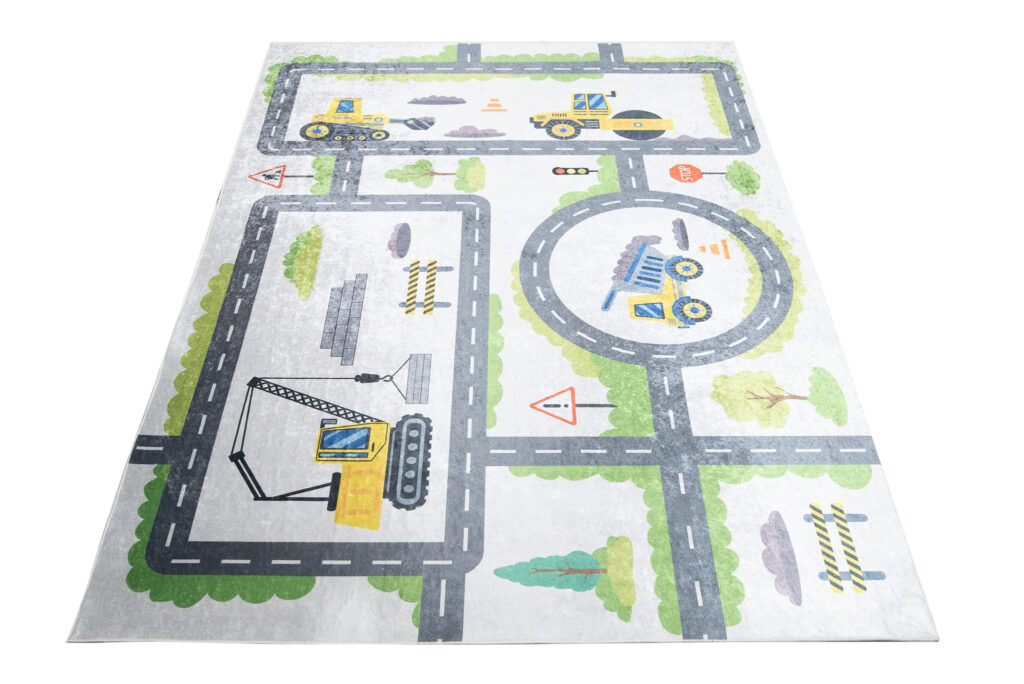 Tappeto Emma Antiscivolo Lavabile Grigio Cantiere Strada