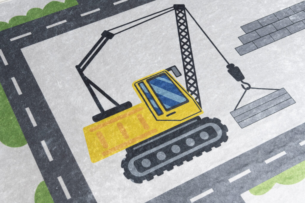 Tappeto Emma Antiscivolo Lavabile Grigio Cantiere Strada