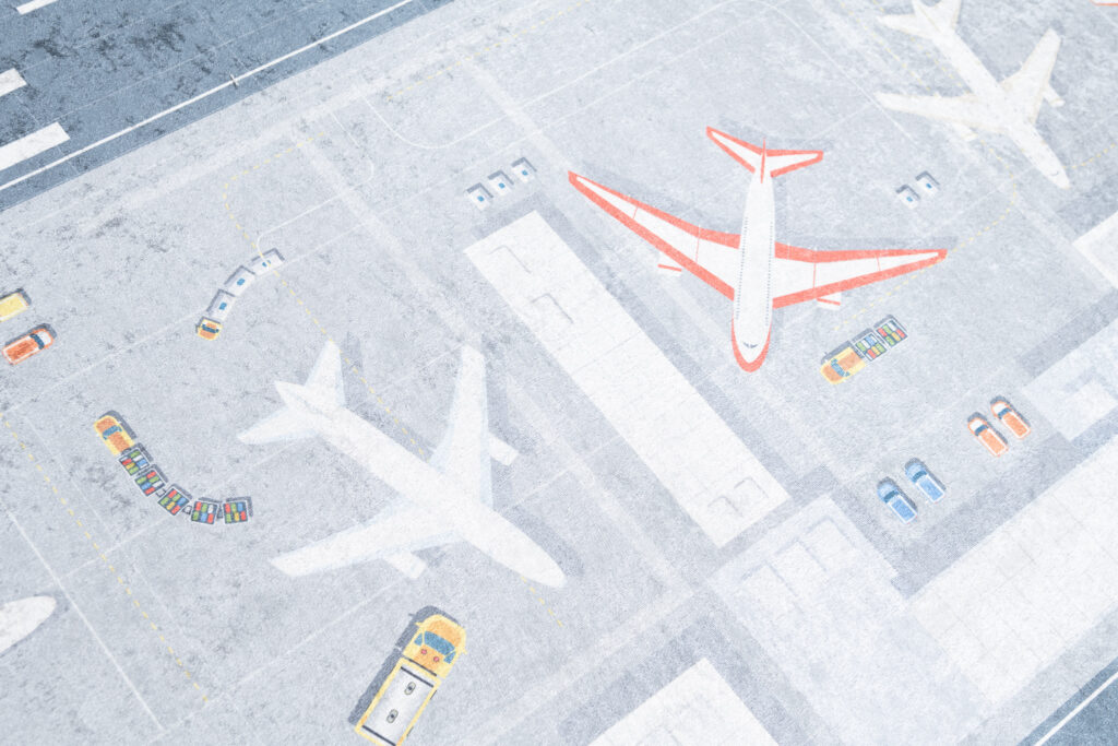 Tappeto Emma Antiscivolo Lavabile Grigio Aeroporto Strada
