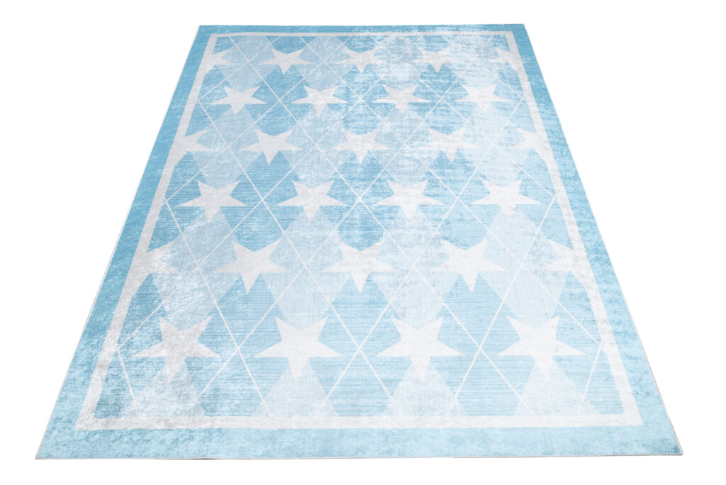 Tappeto Emma Antiscivolo Lavabile Blu Stelle