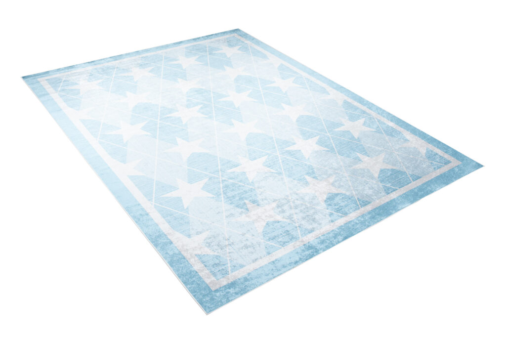 Tappeto Emma Antiscivolo Lavabile Blu Stelle