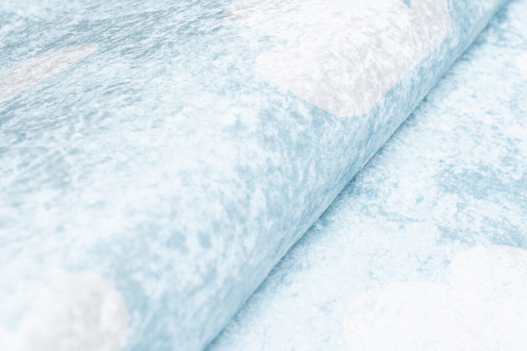 Tappeto Emma Bambini Blu Pallido Nuvole Antiscivolo