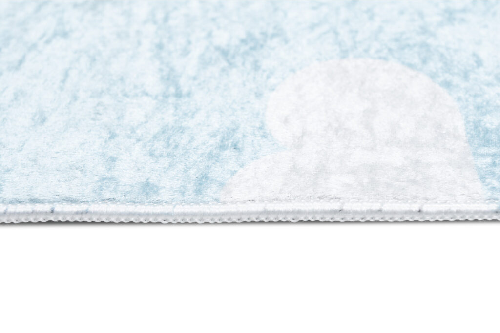 Tappeto Emma Bambini Blu Pallido Nuvole Antiscivolo